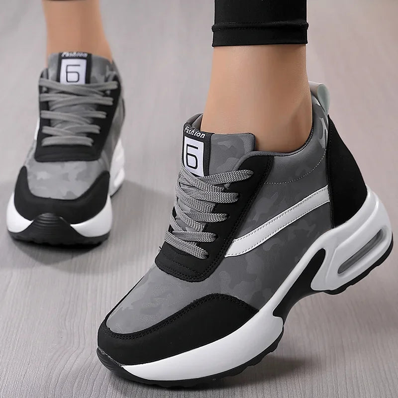 Air Cushion Sneaker Insole Increase Height  Sport Shoes High Bottom Outdoor Daily Walking Shoes