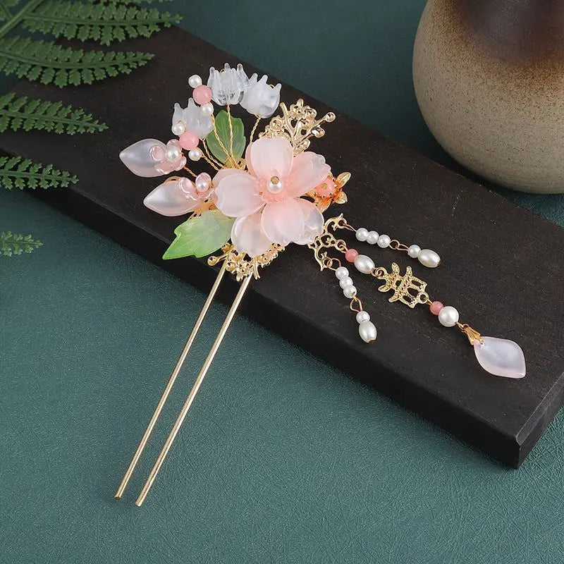 Pearl Rhinestone Flower Hairpins Hair Accessories Pearl Hairpins Flower Hair Pins Hair Ornaments Hair Stick