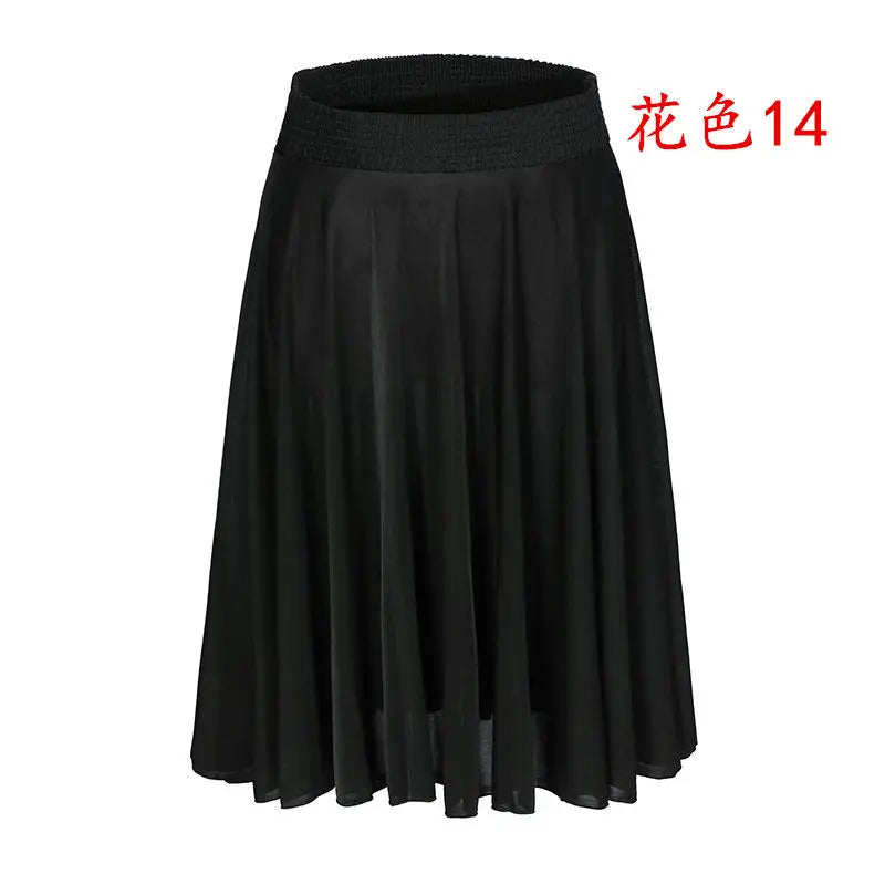 High Waist Printed  Floral Skirt Square Dance Ice Silk