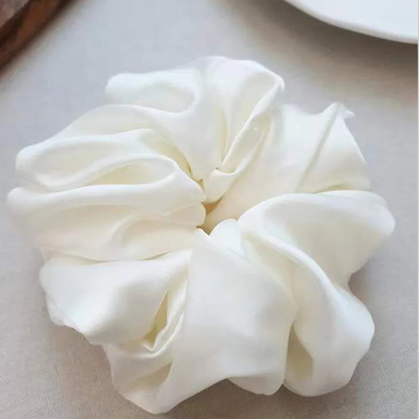 Fashion Oversized Silk Scrunchies for Women Chiffon Elastic Hair Ties Ponytail Holder Headwear