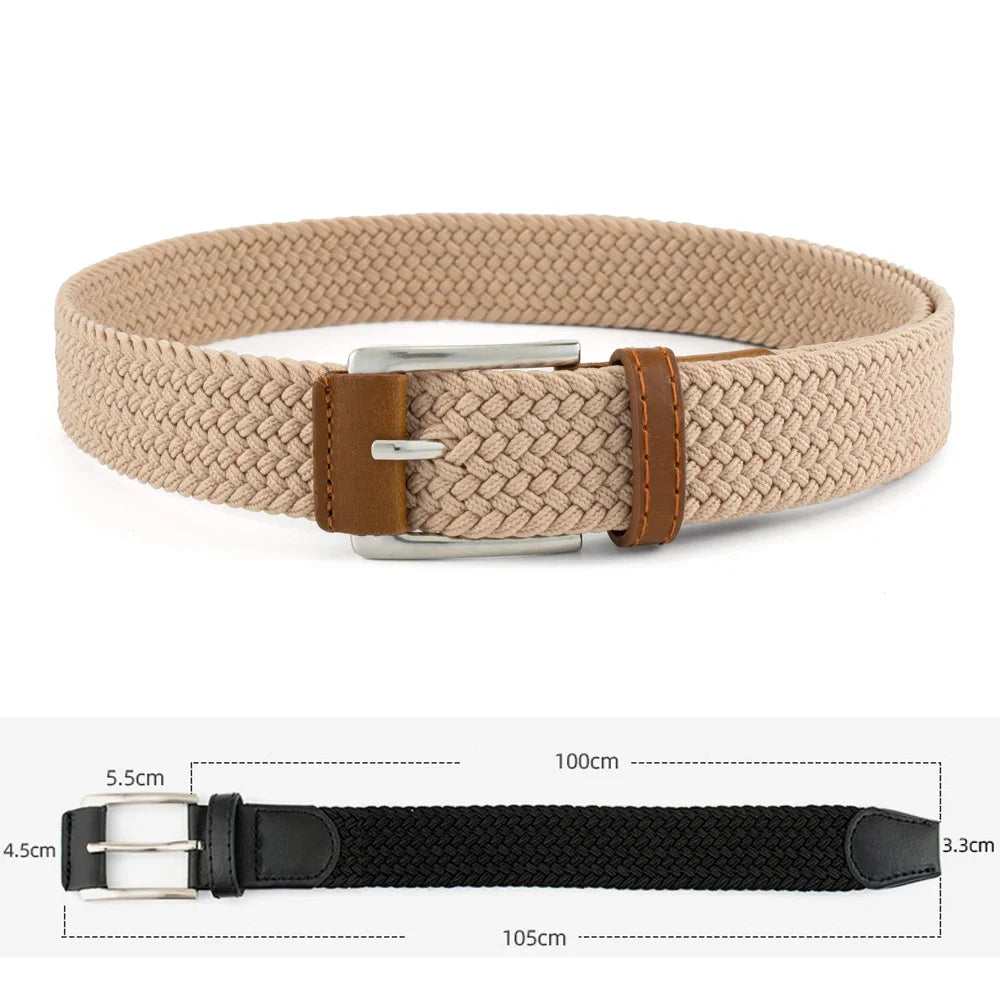 Stretch Woven Breathable Alloy Pin Buckle Belt for Men Women High Quality Casual Jeans Golf Canvas Multifunctional Outdoor Belt