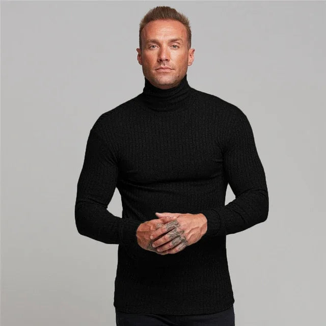Spring Fashion Hooded Sweaters Men Casual Turtleneck Sweaters Slim Fit Sports Pullover