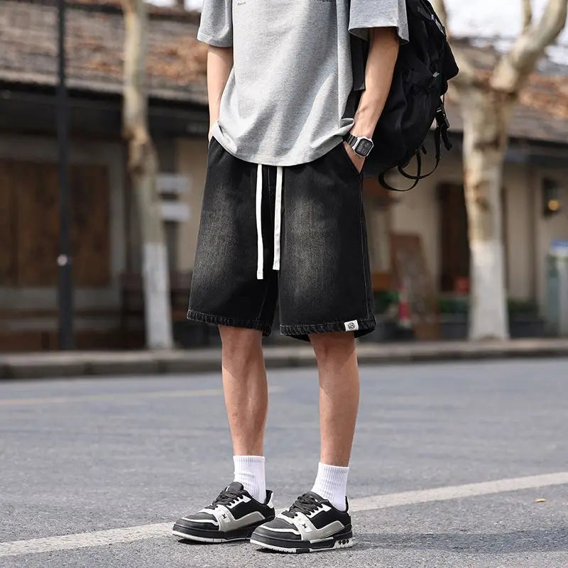 American Trend Retro Embroidery Oversized Denim Shorts Men's and Women's Best Selling Jogging Shorts