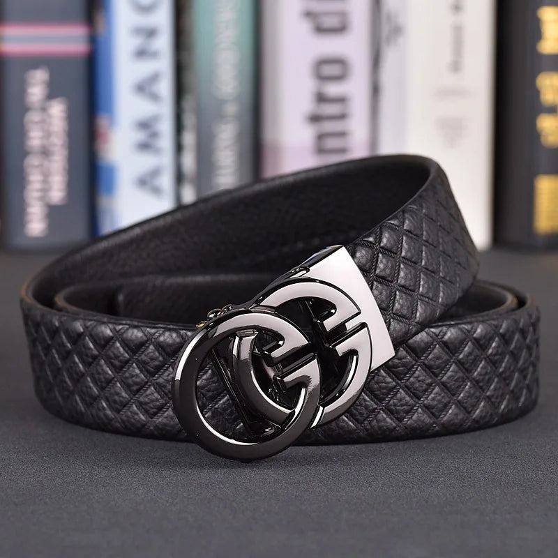 Designer fashion automatic buckle jeans high-quality material belt