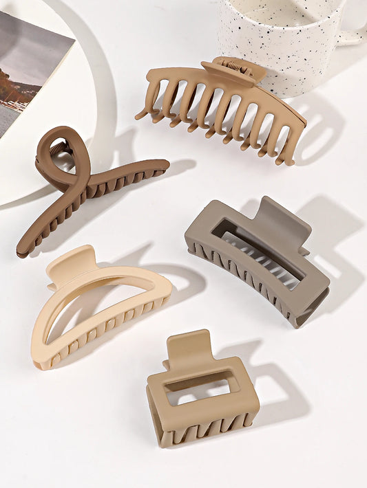 5 Pcs Mixed Colors And Shapes Big Hair Claw Clips for Women Thin Thick Curly Hair, Strong Hold Jaw Clips.