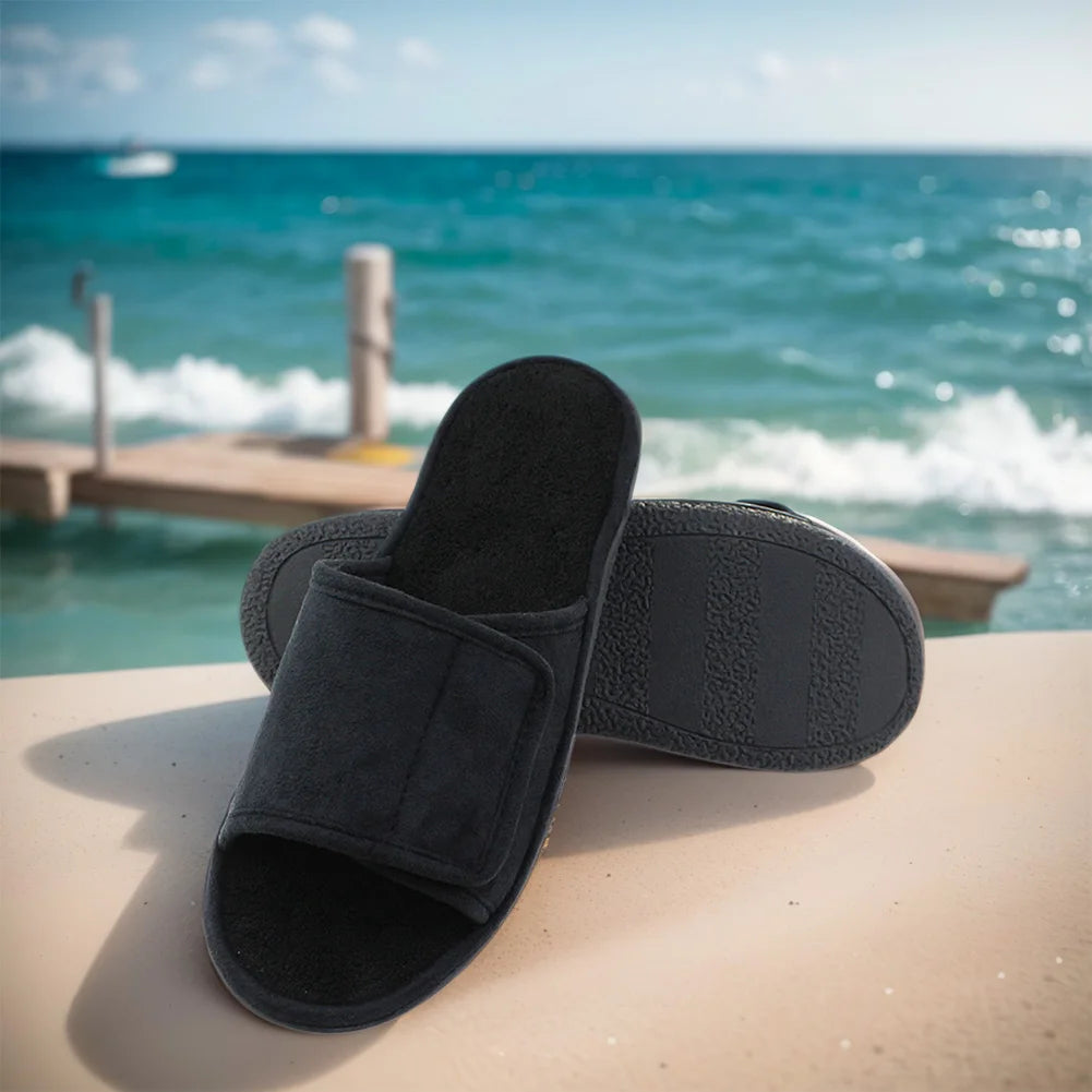 Adjustable House Shoes Memory Foam Slide Slippers Indoor Outdoor Home Slippers Machine Washable