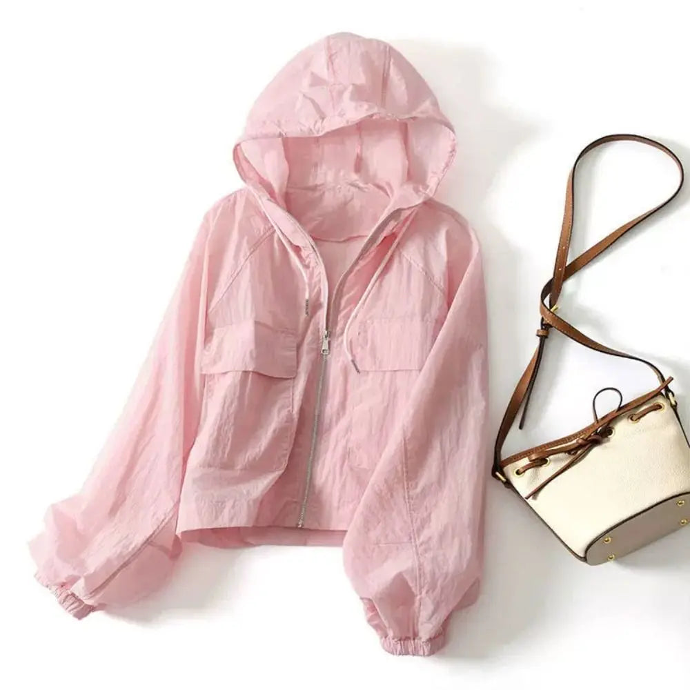 Simplicity Thin Sunscreen Clothing Anti UV Loose Summer Long Sleeved Jacket Waterproof Quick Dry Women's  Outdoor Sports