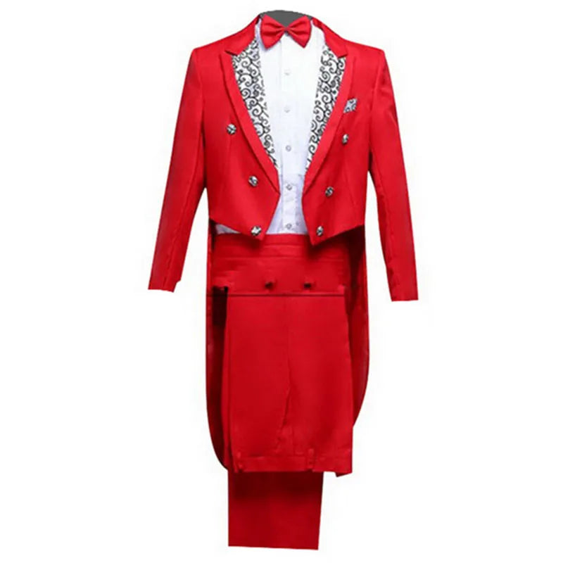 Men's Tuxedo Suits Set Classic Formal Tailcoat Tuxedo 2 Pcs Sets  Fashion Party Wedding Prom Clothing Male (Jacket+Pants)
