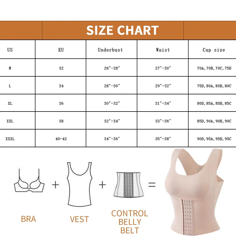 Women's 3 In 1 Waist Button Bra Styling  Posture Corrector Weight Loss Cross Back Underwear Belly