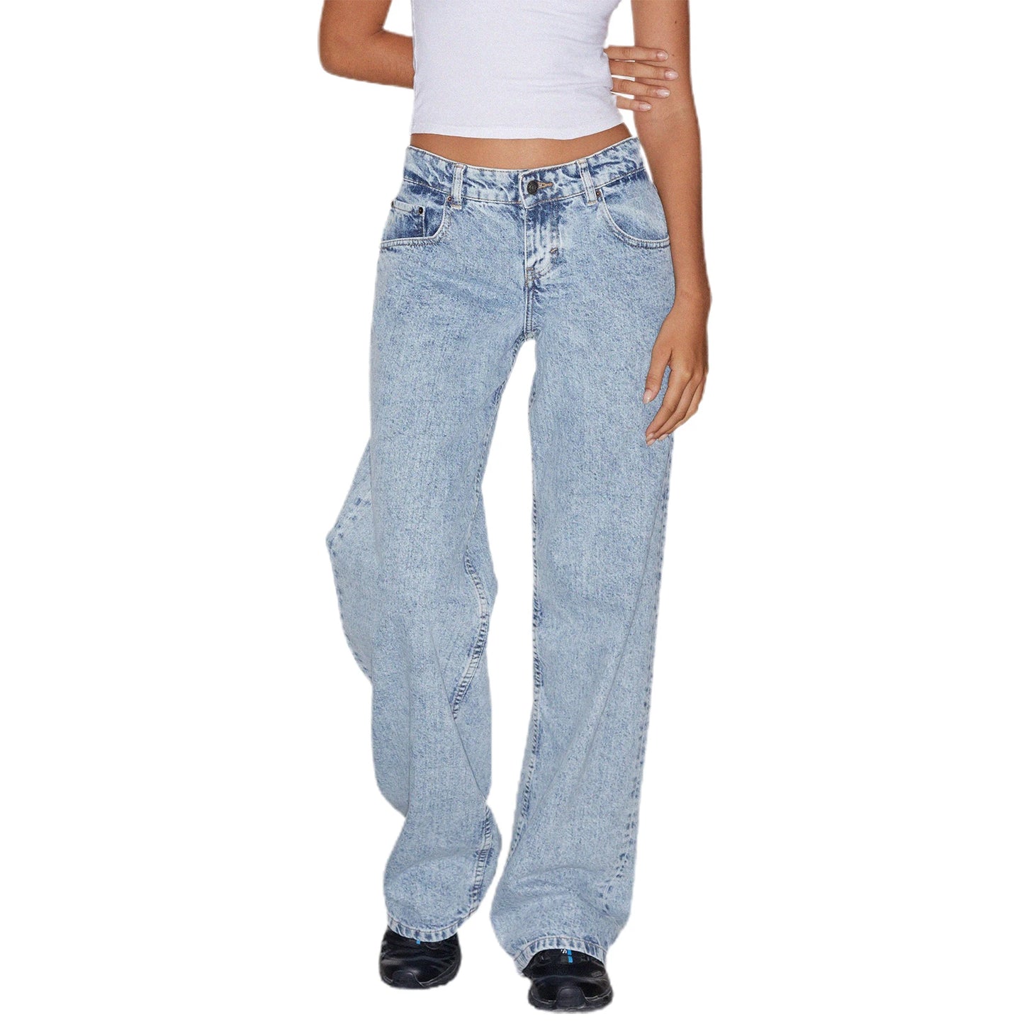 Women s Relaxed Fit Low Rise Denim Jeans with Stylish Pockets and Straight Leg Design for a Trendy Summer Look