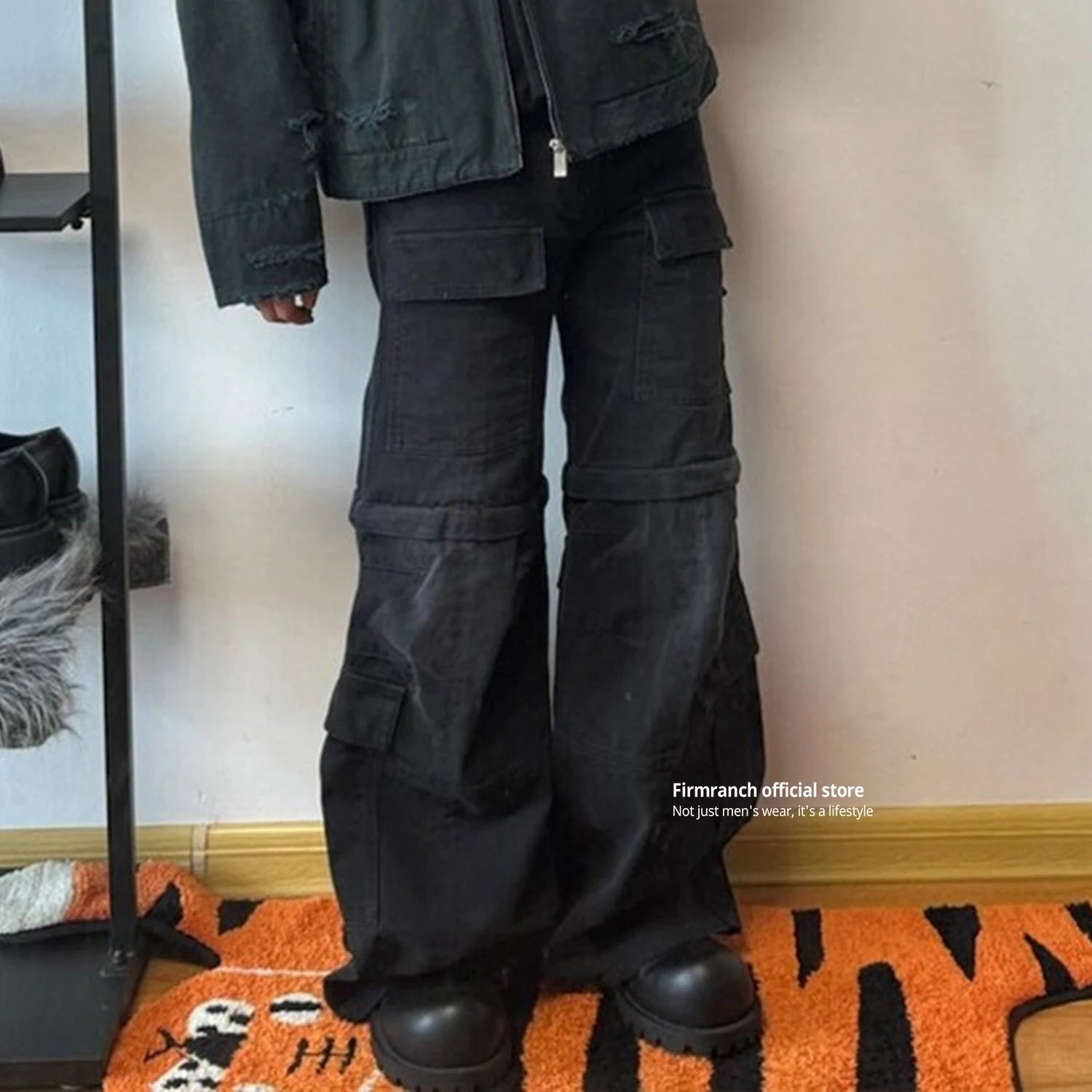 Detachable Cargo Denim Pants For Men Women High Street Flared Jeans Two Ways To Wear Bootcut Trousers