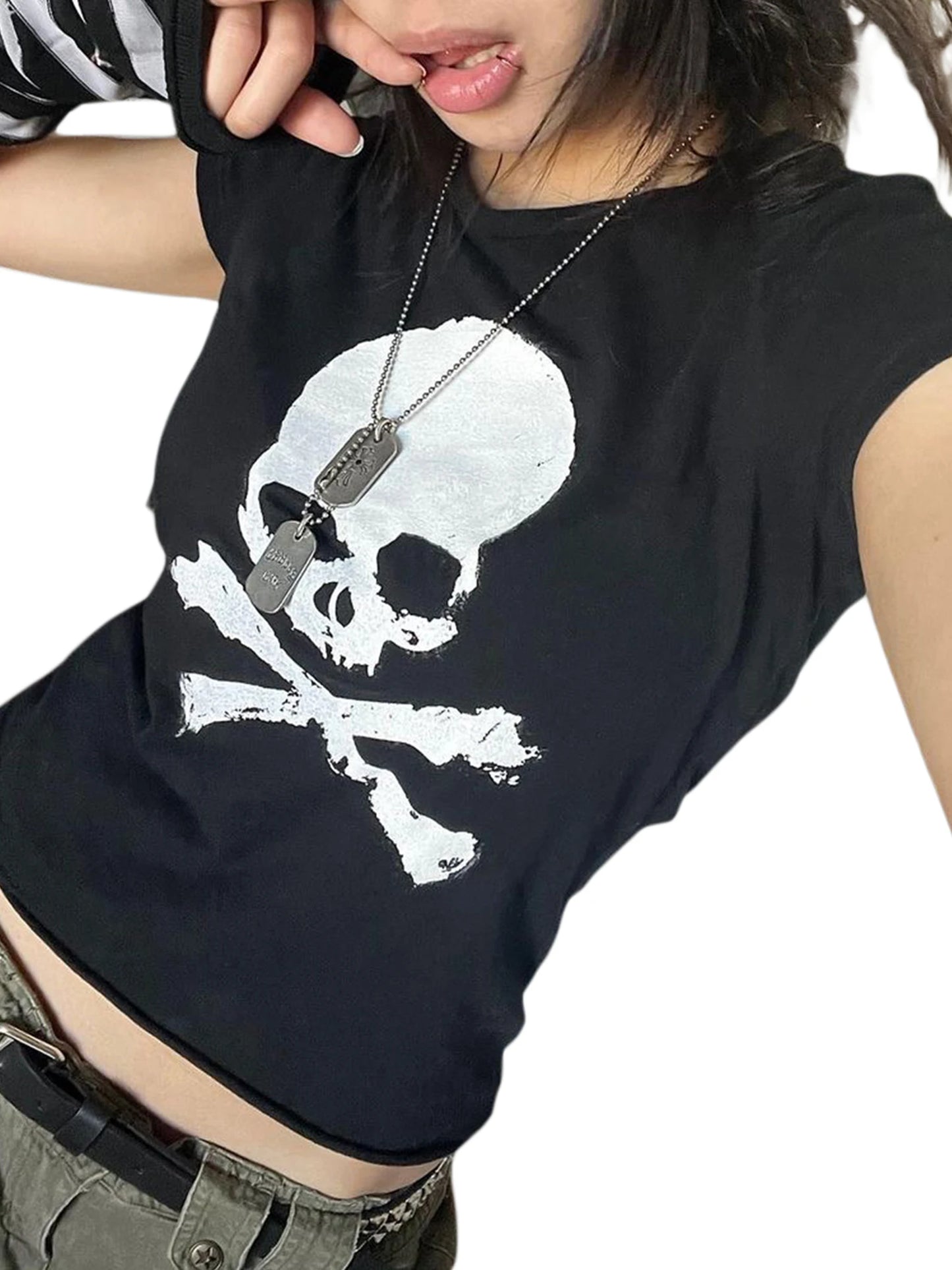 Women s Short Sleeve Round Neck Print Knit Sweater Top