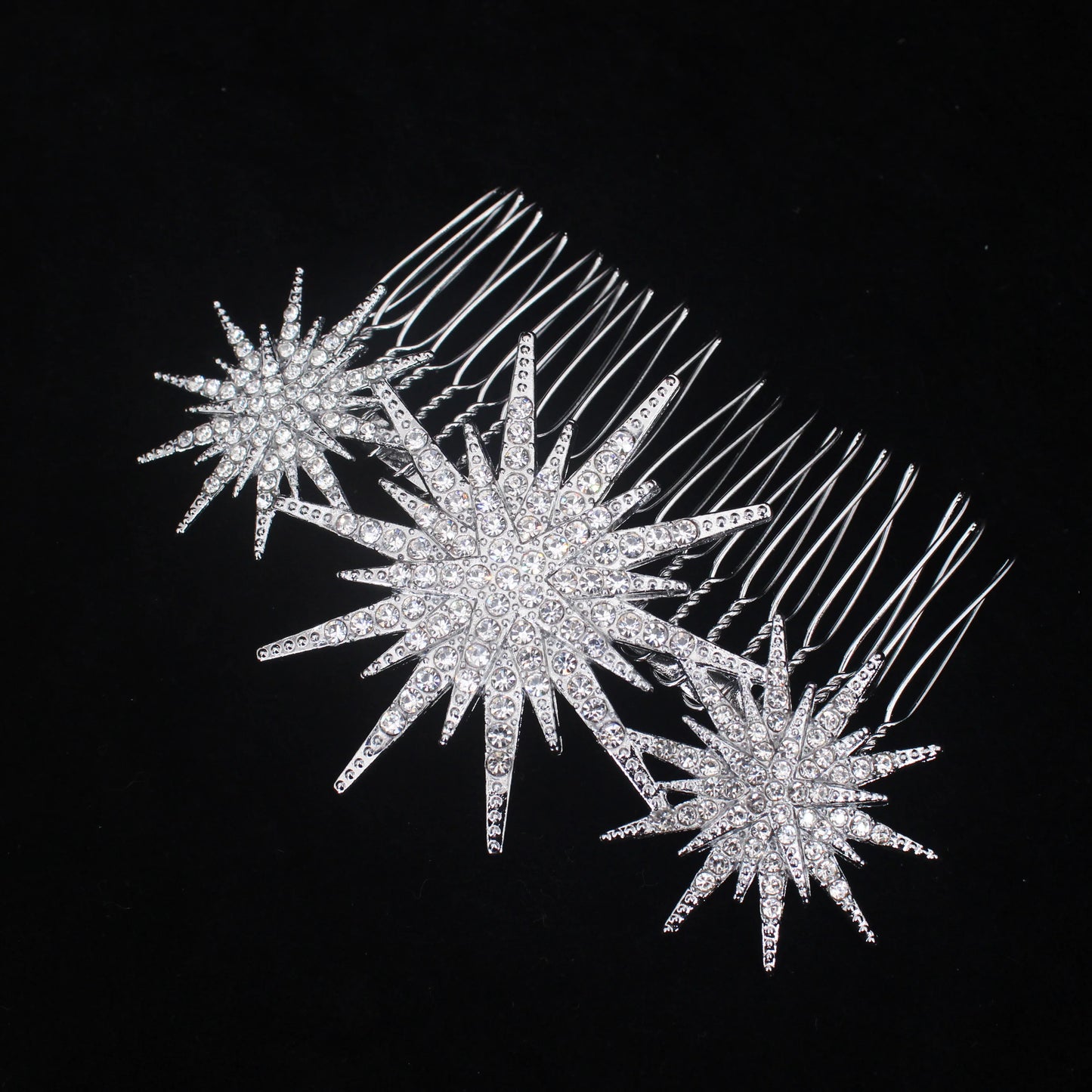 Hair Accessories Crystal Star Hair Combs Clips Jewelry for Women Rhinestone Headpiece Party