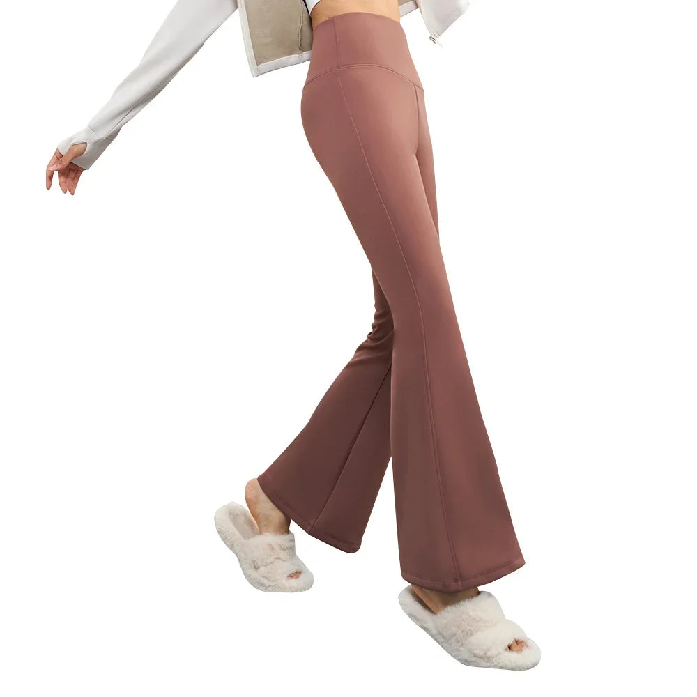Winter Warm Thick Yoga Pants Flare Leggings High Waist Stretchy Breathable Fitness Trouser