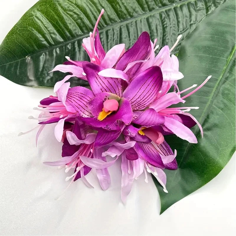 Large Sweet Equinox Flower Hair Clips Simulated Orchid Flower Hair Pins Beach Hawaii Vacation Floral Hair Clips Hair Accessories