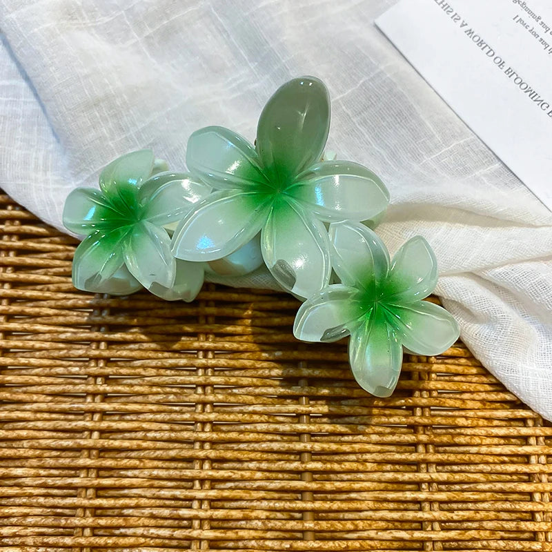 Sunflower Shark Clip Sweet Gradient Flower Grab Clip Ponytail Braid Hair Clip Beach Vacation Hairstyles