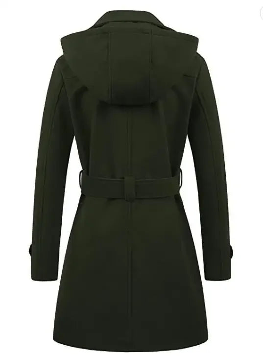 Outerwear Coat  Fashion Trench Coat Double-Breasted Classic Lapel Overcoat Belted