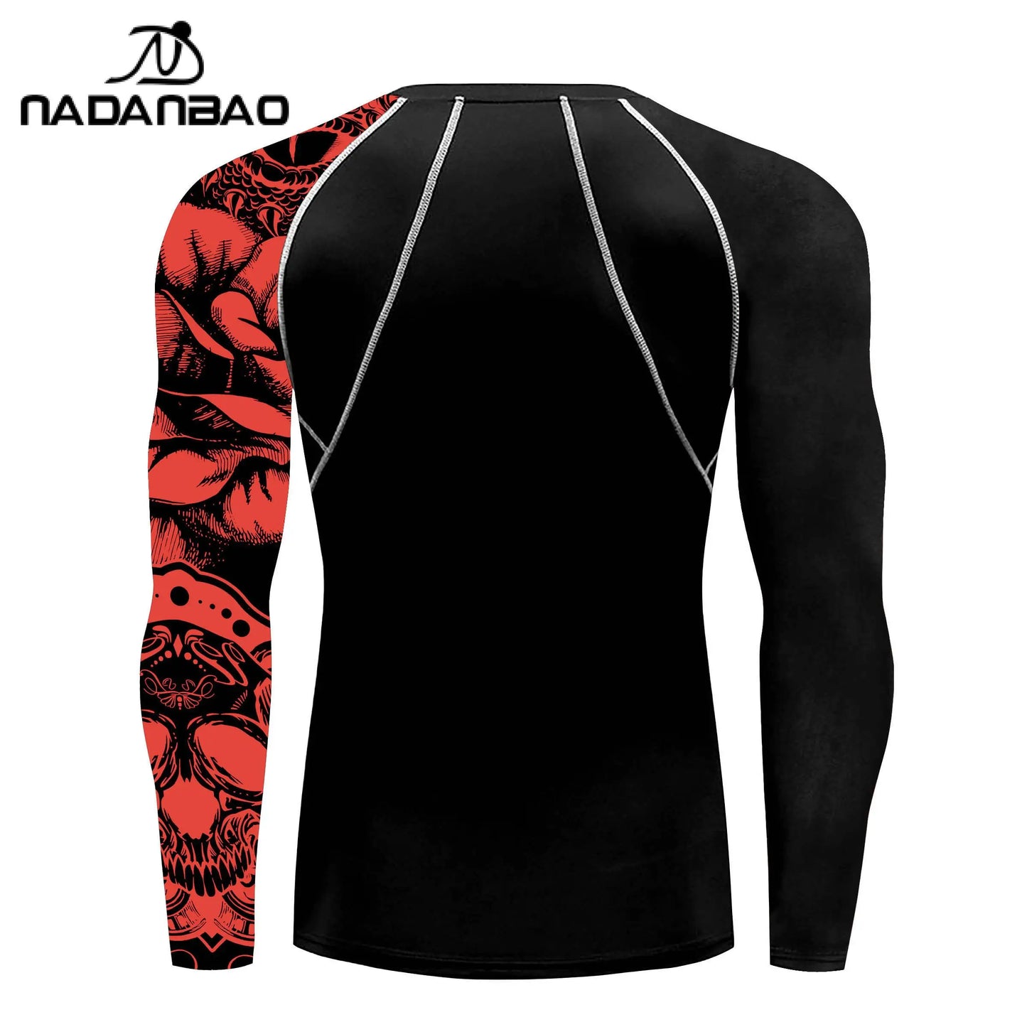 Nadanbao Quick Drying Long Sleeve Surfing Wetsuit for Men Gym Shirts Fitness T-Shirt Summer Swimwear Swimming Top Male Clothes