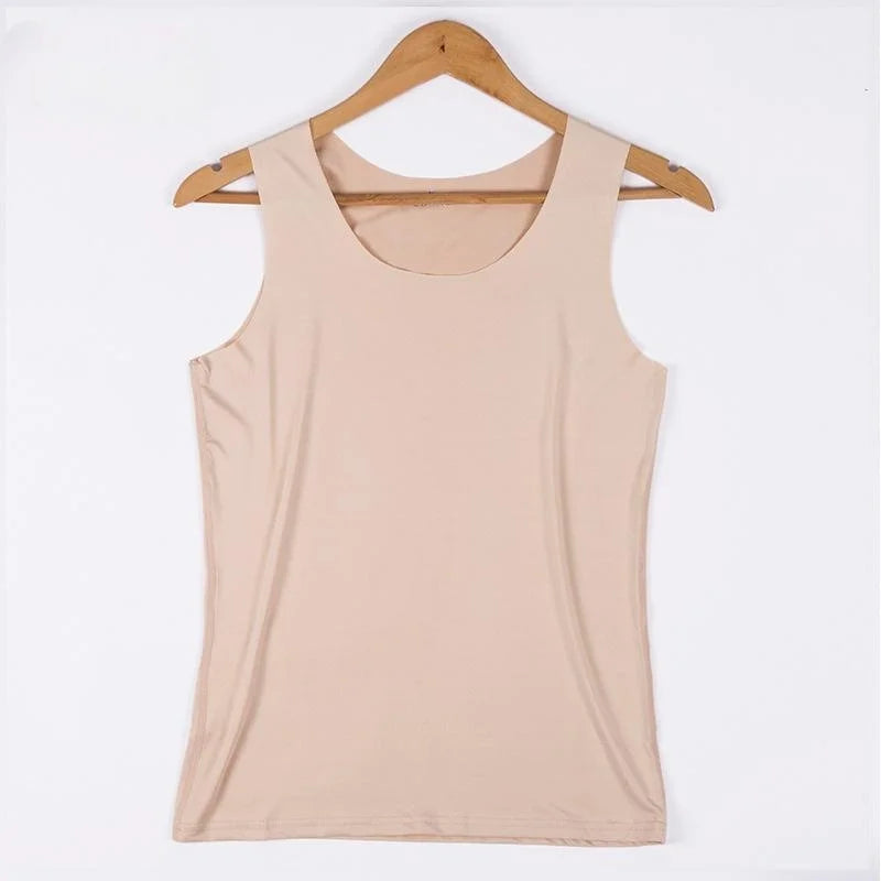 Women Summer Tight fit No trace Tanks Cami Vest Fashion Casual Sleeveless Ladies Street Tanks Tops Tees Bra