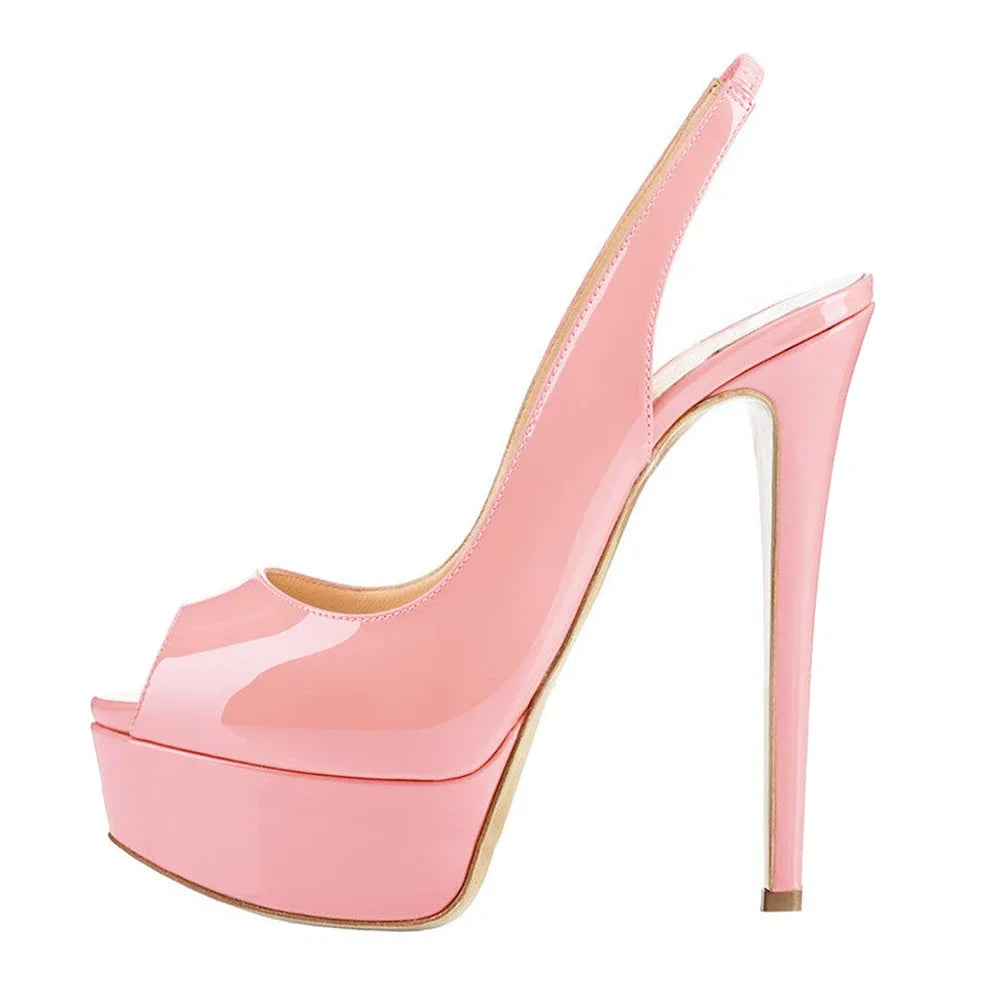 Women Sandals 14CM Super High Heels Sexy Open Toe Platform Sandals Gladiator Party Dress Shoes Plus Size