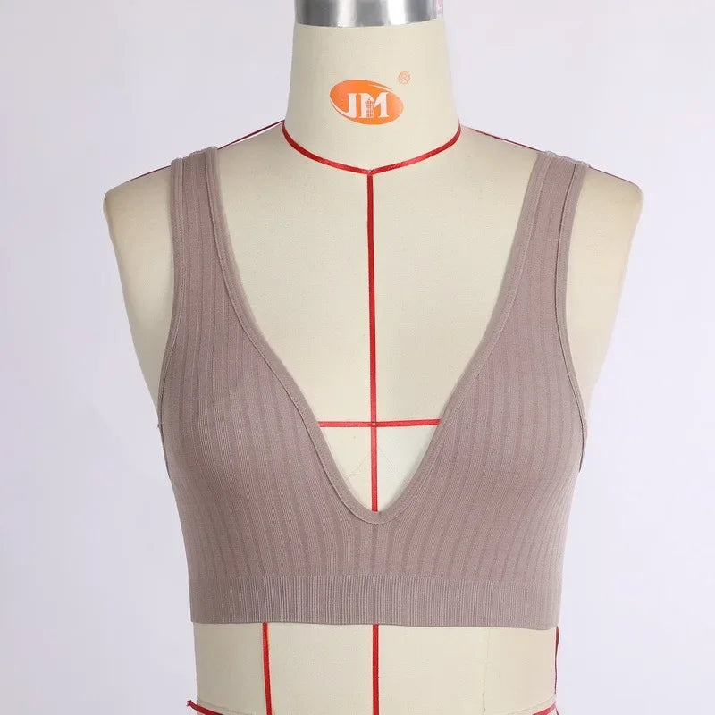 Deep V neck Bra  Seamless Bras Wire Free Unlined Low Back