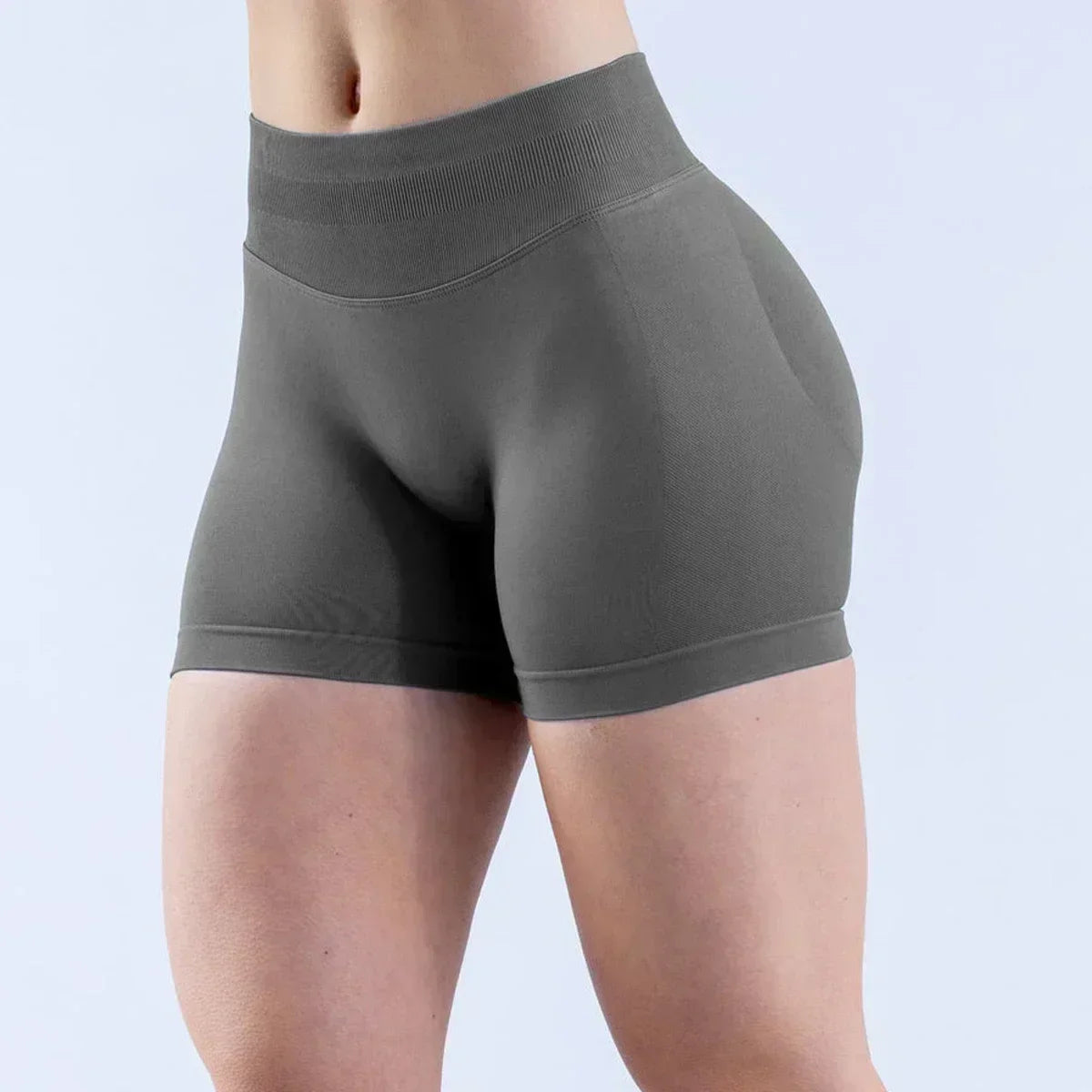 Impact Shorts 4.5 With Logo Low Ribbed Band Yoga Shorts Seamless  Workout Gym Shorts Running Shorts