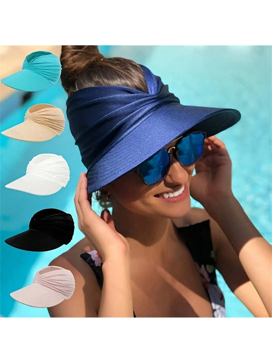 Sun Visor Hat Wide Brim Summer UV Protection Beach Sport  Packable Summer Beach Hats