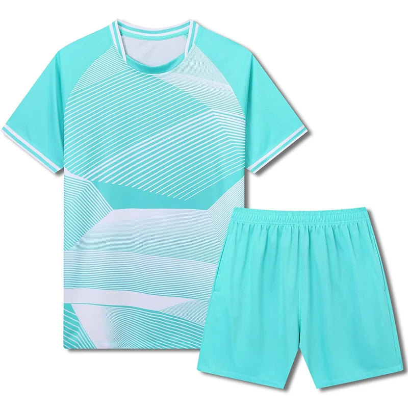 2 Pcs  Soccer Suit of Summer Quick Dry Family Matching Set High End shirt And Shorts Set Football Outdoor Sports Clothes