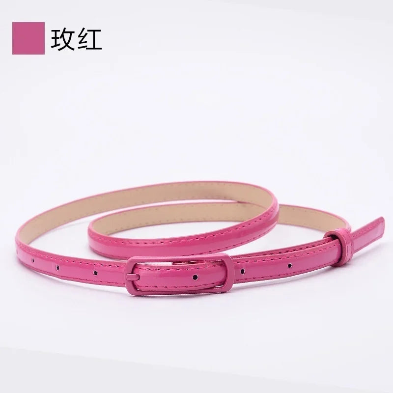 Ladies Fine Belt Word Buckle PU Belt Ladies Fashion Belt Thin Waist Skirt