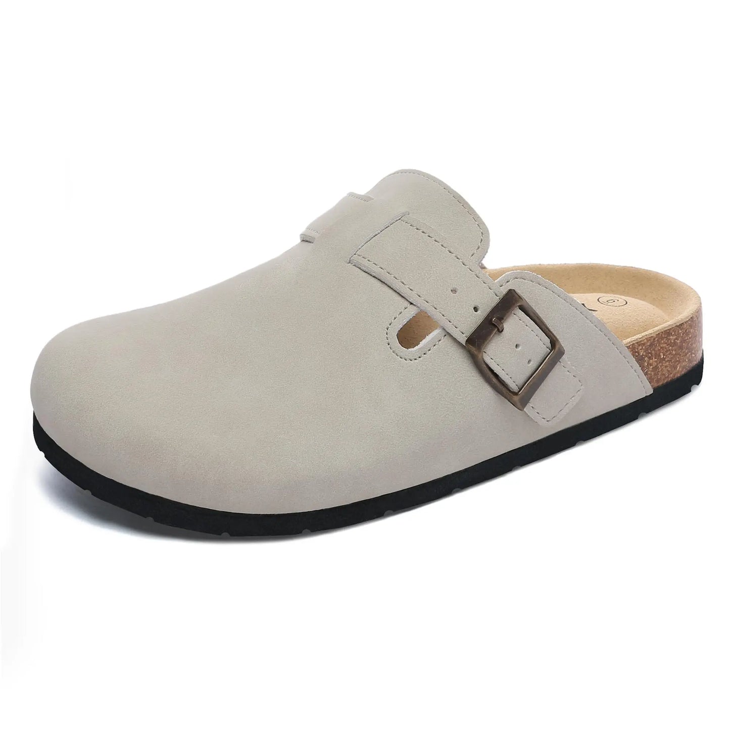 Women's Suede Clogs Shoes Adjustable Buckle Slip Casual Fashion Footbed Home Clog