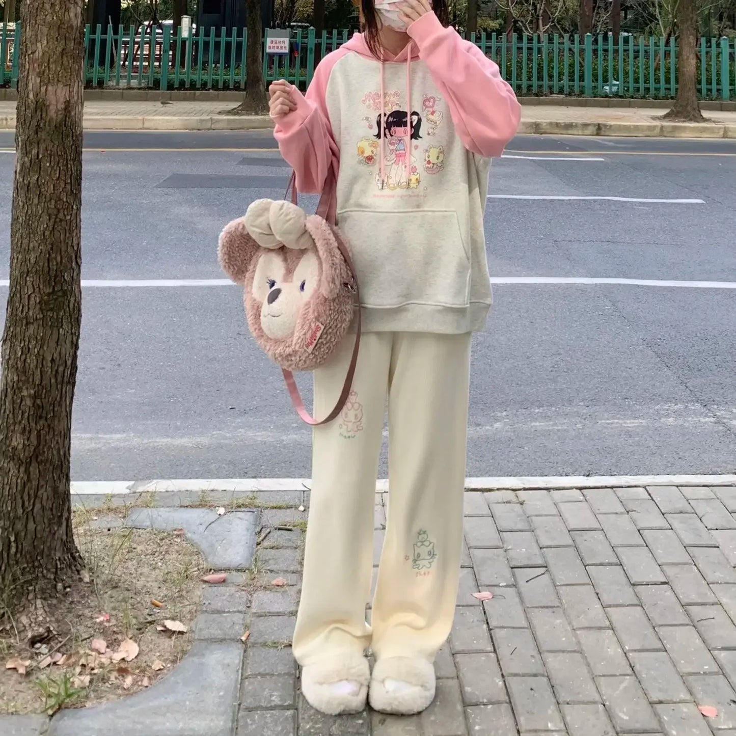 Embroidery Loose Causal  High Waist Versatile Wide Leg Pants