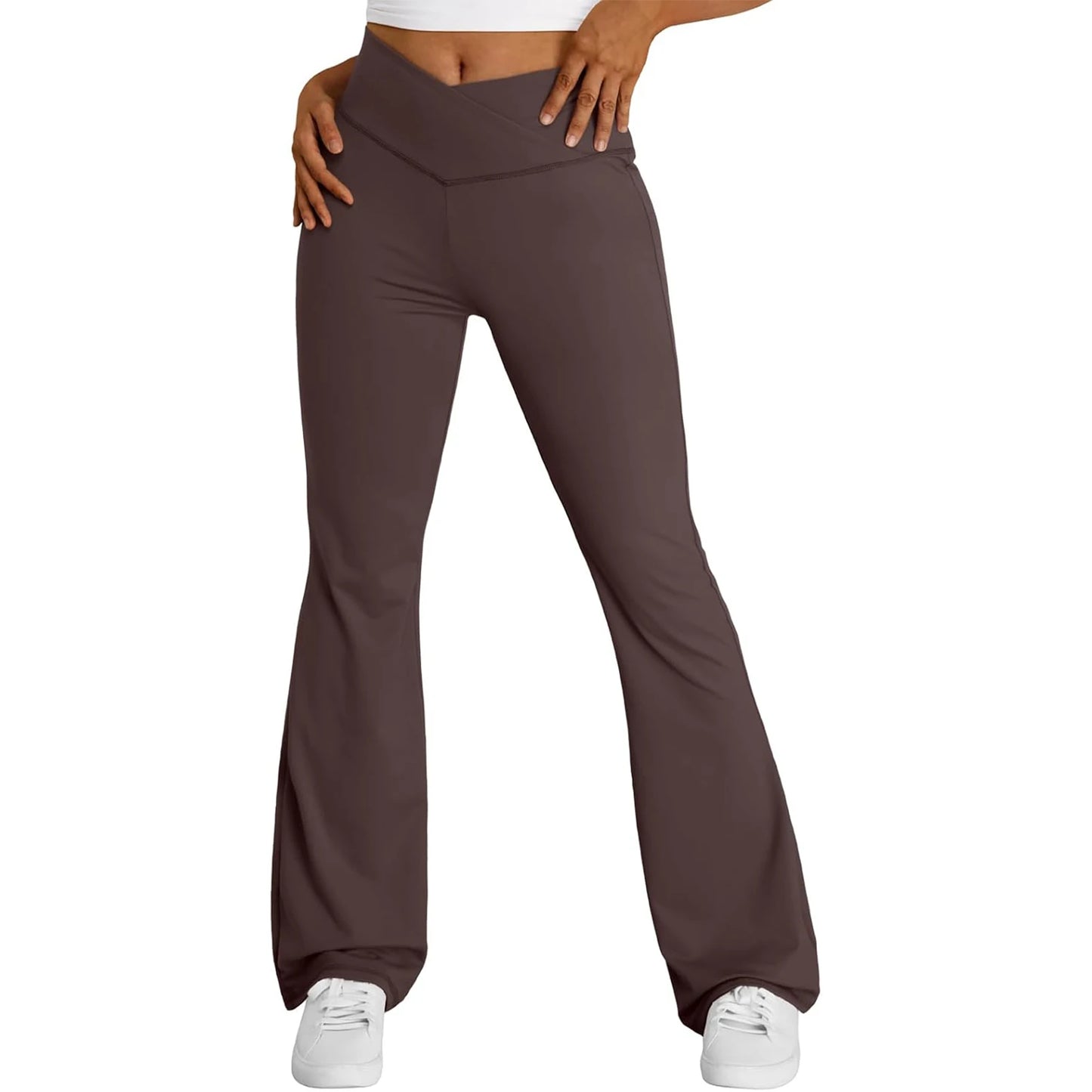 High Waist Yoga Leggings with Tummy Control and Flare Leg Design for Bootcut Style