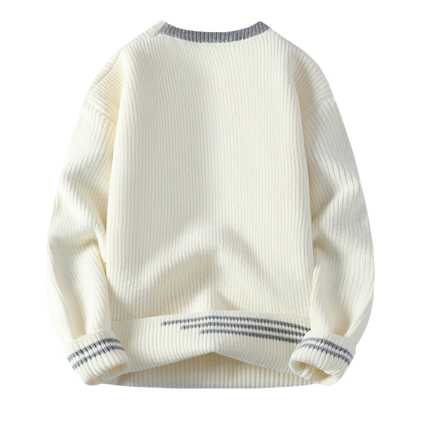 Retro Color Collision Twist Sweater Loose Fit Round Neck Knit Pullover