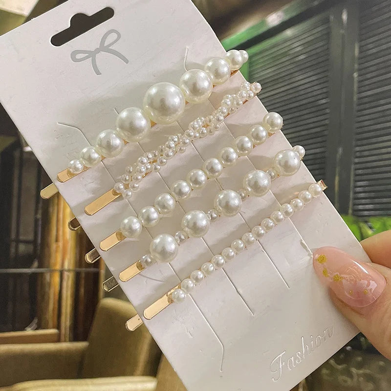 Simulated Pearl Hair Clips For Women Hairpins Geometric Hair Barrettes Fashion Hairgrip Hair Accessories