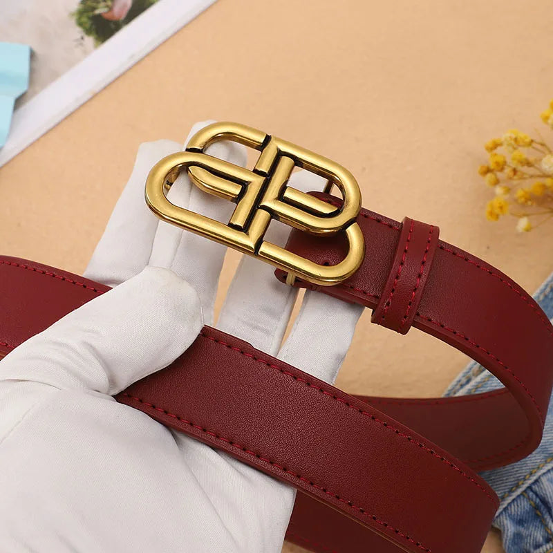 Classic Double B Letter Belt Unisex Trend Versatile Premium American Retro