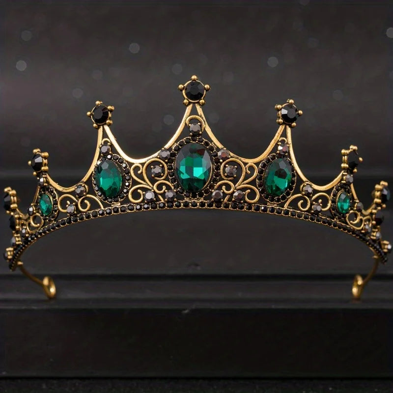 Baroque Crystal Tiaras And Crowns Rhinestone Prom  Crown Tiara For Women Bride Bridal Wedding Hair Accessories Jewelry