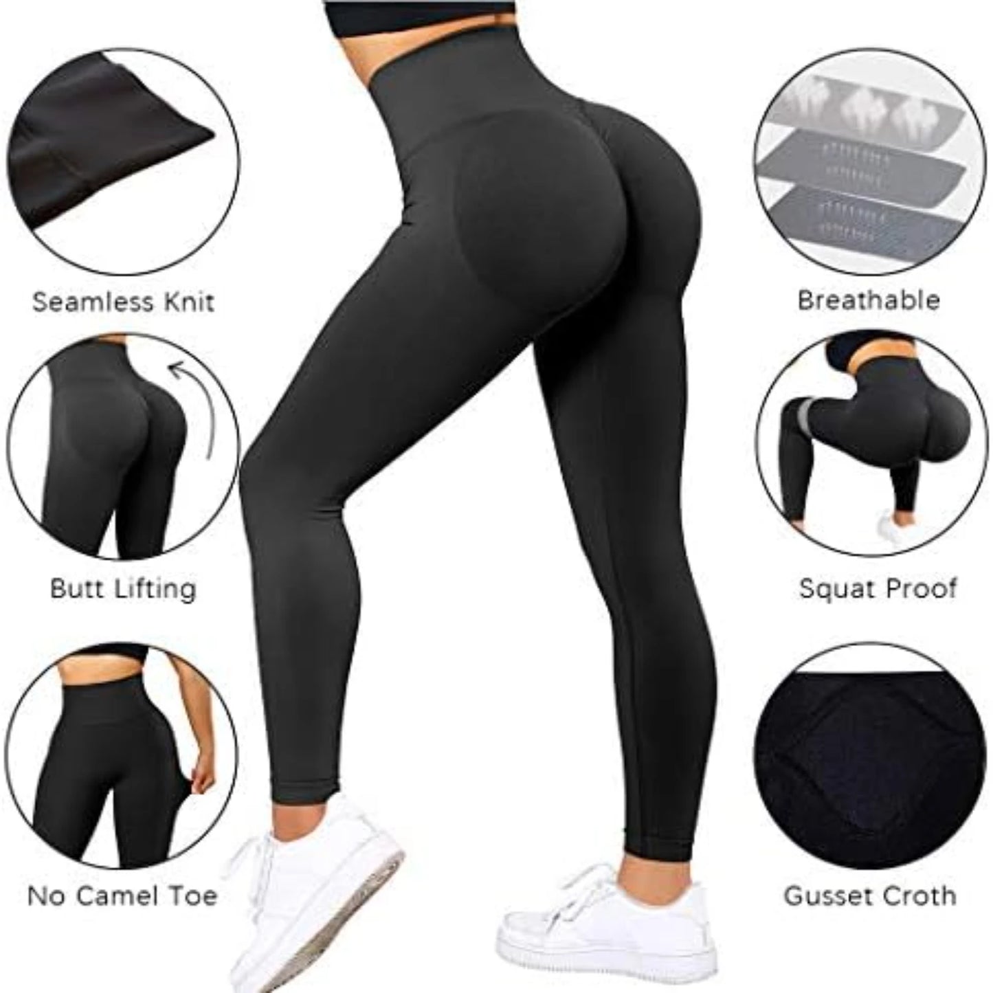 Seamless Knitted Fitness GYM Pants High Waist and Hips Tight Peach Buttocks  Yoga Pants