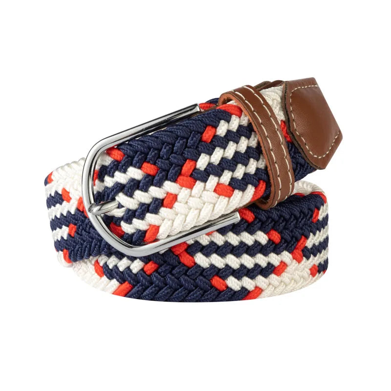 Casual Knitted Pin Buckle Belt Woven Canvas Elastic Expandable Braided Stretch Belts Women Jeans