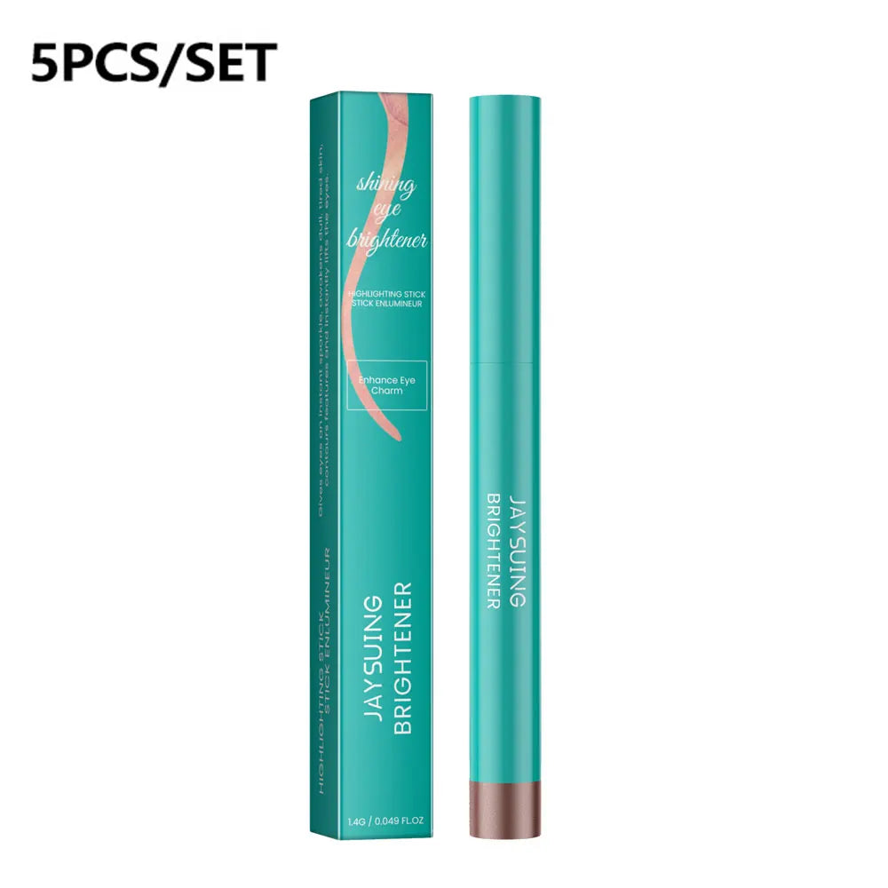 5pcs/set Shimmer Eyeshadow Stick Eyeshadow Highlight Waterproof  Pearlescent Glitter Eye Shadow Pencil
