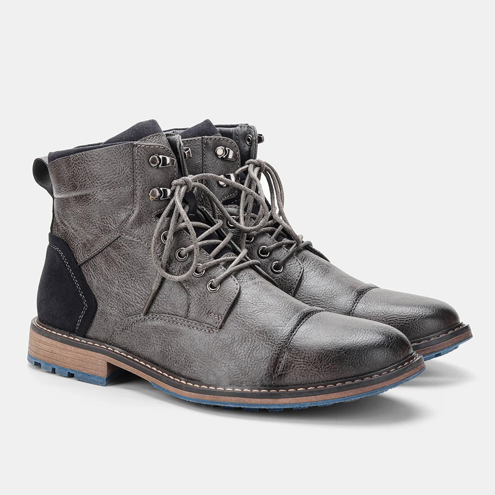 Size 8-13 Retro Men Boots 2025 Fashion Comfortable Spring Leather Boots