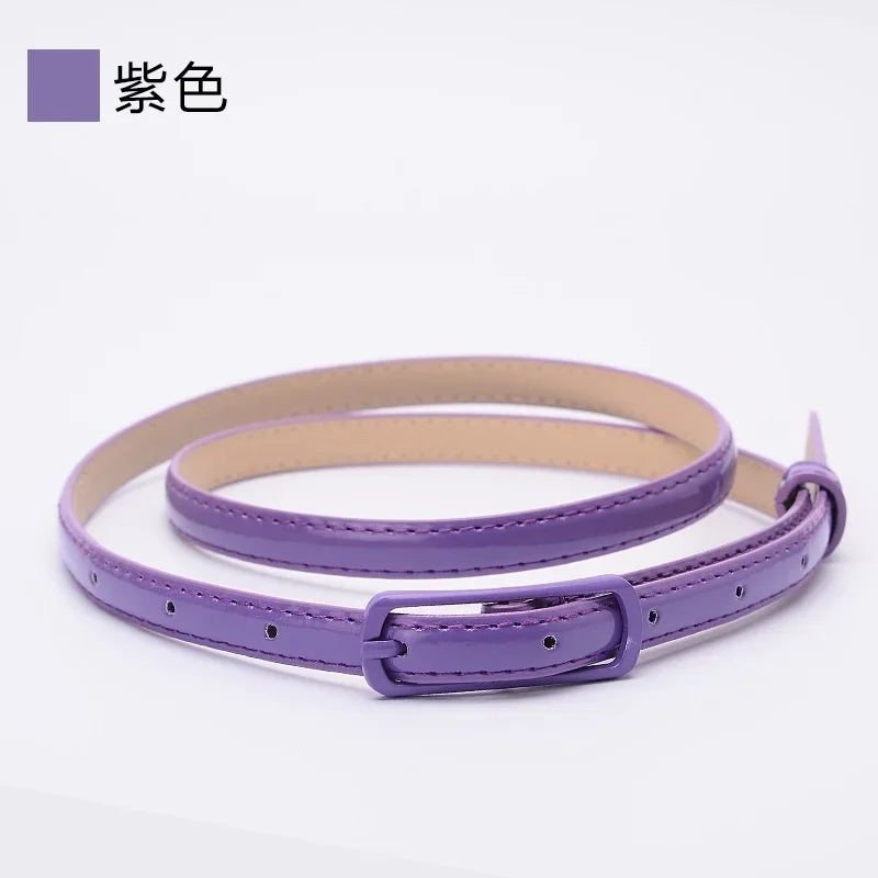 Ladies Fine Belt Word Buckle PU Belt Ladies Fashion Belt Thin Waist Skirt