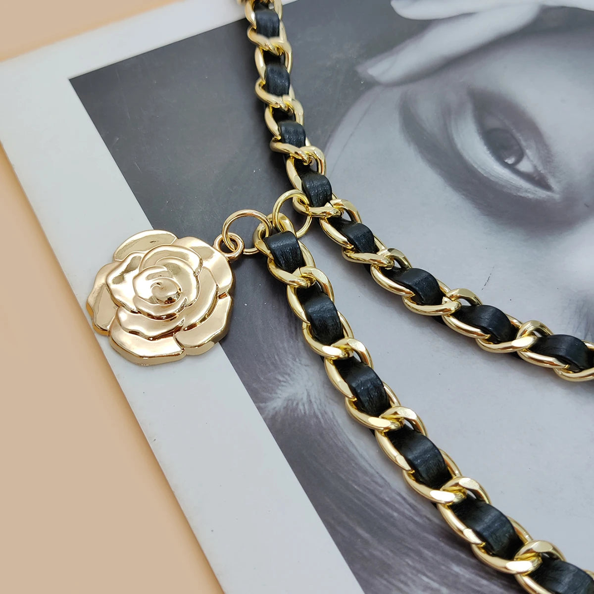Fashion Gold Chain Belt Female Waist Flower charm For Women High Quality Luxury Tassel Dress Waistband Adjustable Metal Corset