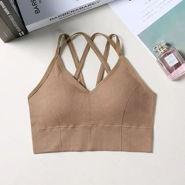 Breathable Sports Bra Anti-sweat Fitness Top Seamless Yoga Bra Shockproof Crop Top  Push up Sport Bra