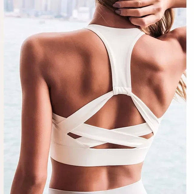 Strap Push Up Sports Bra for Running yoga top Athletic Sportswear
