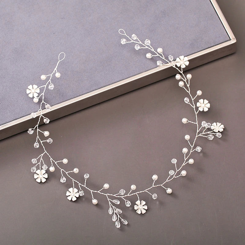 Pearl Crystal  Headband Hairband Rhinestone  Hair Accessories Jewelry Vine For Women