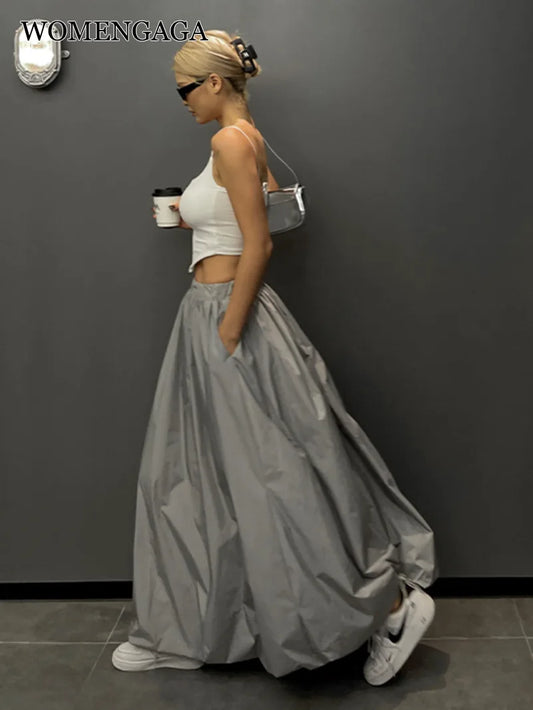 A-line Half Length Skirt High Waist