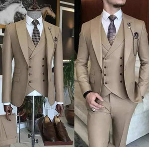 3 Pieces Business  Formal Men's Slim Fit Suits Wedding Groom Prom  Custom Blazer Jacket Vest Pant Sets