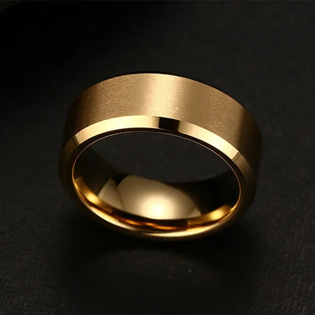 Charm Jewelry Ring for Men Women Stainless Steel Black Rings Wedding Band Quality Matte Male Jewelry
