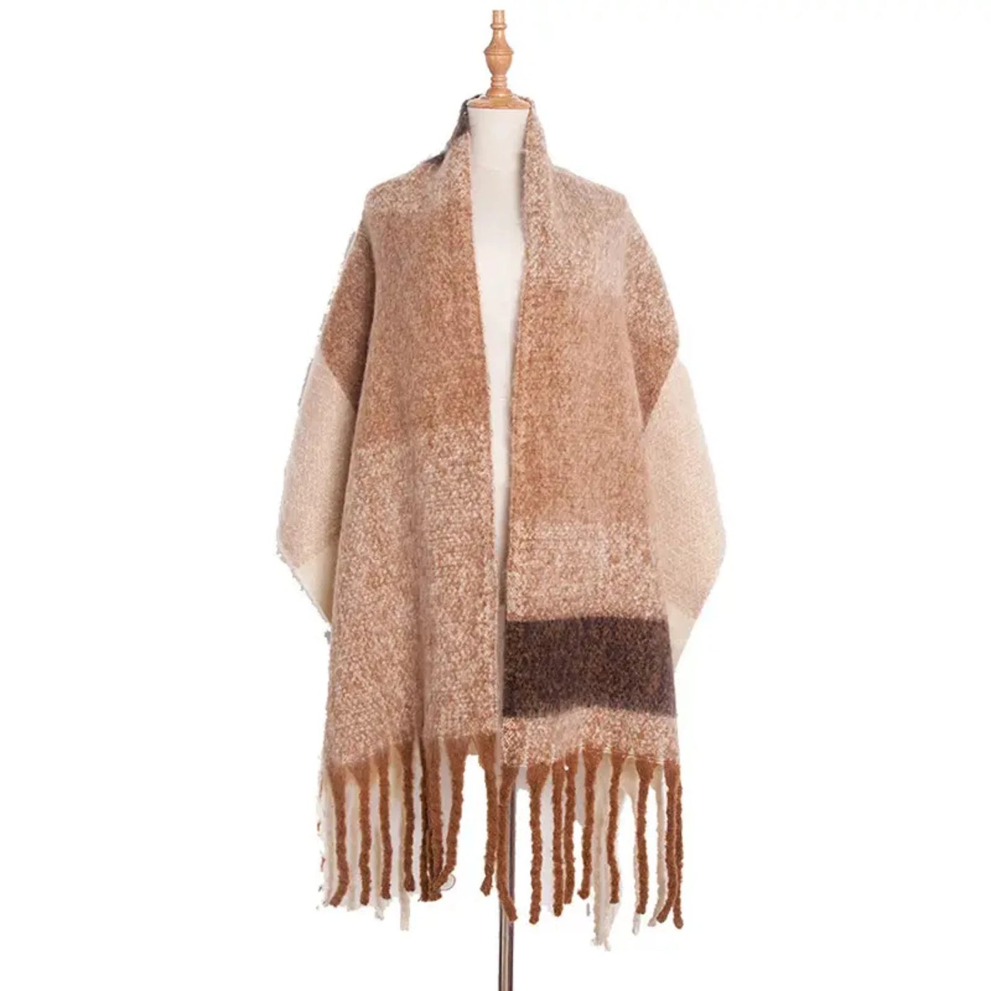 Classic Tassel Plaid Scarf | Warm Soft Blanket Shawl Scarf