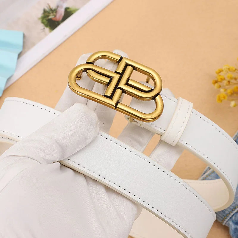 Classic Double B Letter Belt Unisex Trend Versatile Premium American Retro